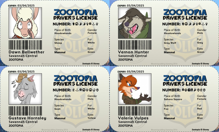 angry anthro blue_eyes canine caprine claws clothing dawn_bellwether disney english_text eyes_closed fan_character female fox fur goat grey_fur horn jacket license male mammal open_mouth red_fur sheep sleeping text wastedtimeee white_fur wide_eyed wolf wool yawn zootopia