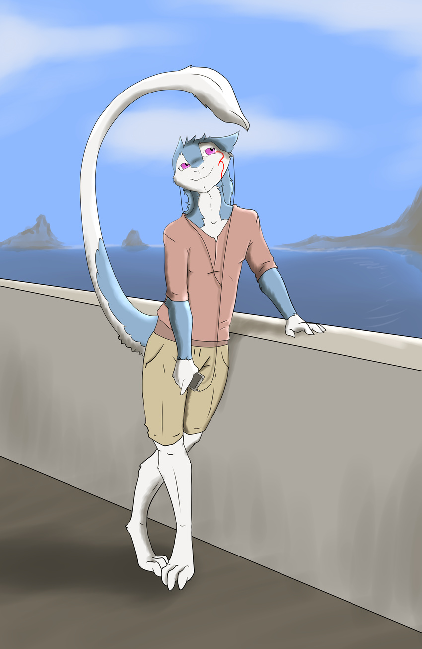 anthro aspeel cute fluffy fur looking_pleasured male sergal summer