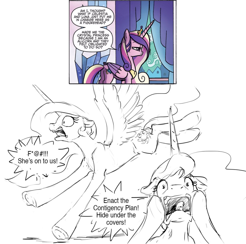 2016 cutie_mark dialogue english_text equine female friendship_is_magic horn mammal my_little_pony princess_cadance_(mlp) princess_celestia_(mlp) princess_luna_(mlp) silfoe text winged_unicorn wings