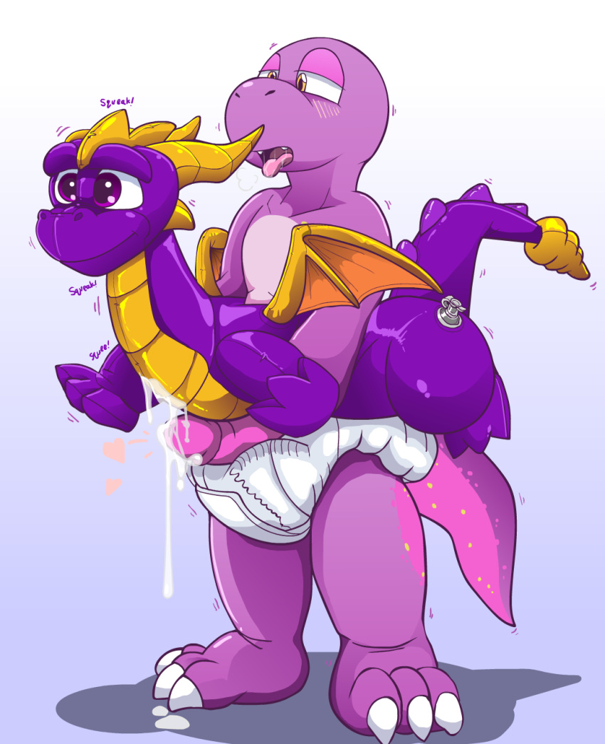 cum cummy diaper dinosaur dragon drgnalexia dripping erection gooey inflatable pool_toy reptile scalie spyro spyro_reignited spyro_the_dragon sticky swim_ring video_games zoran