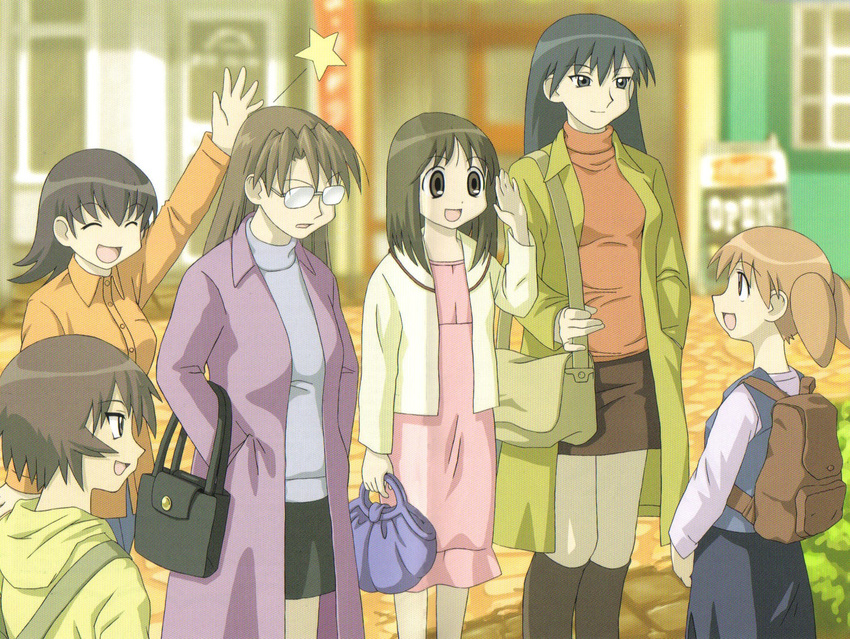 azumanga_daioh group kagura kasuga_ayumu mihama_chiyo mizuhara_koyomi sakaki takino_tomo