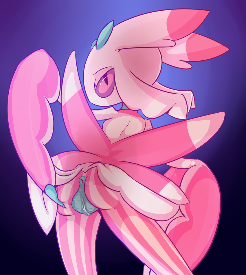 anus female jailbait_knight looking_back lurantis nintendo pincers pok&eacute;mon pose pussy simple_background solo spreading video_games wings
