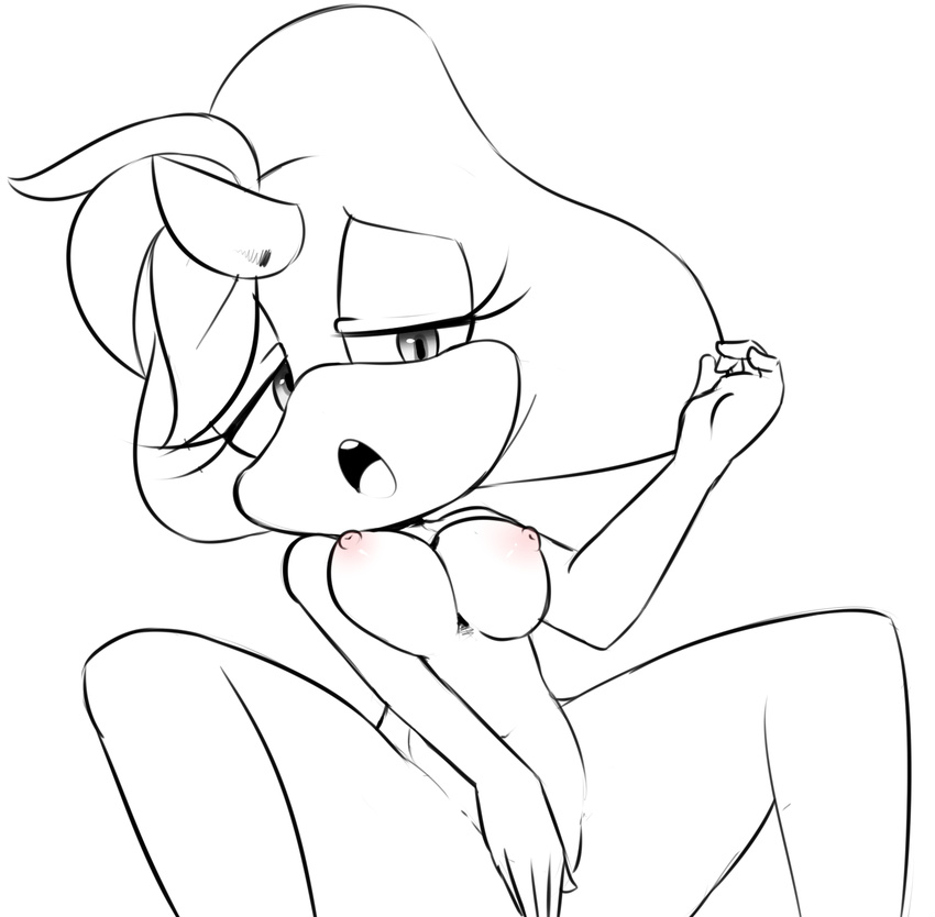 2016 anthro areola bedroom_eyes breasts fan_character female half-closed_eyes hearlesssoul horn looking_at_viewer lying masturbation navel nipples nude open_mouth pussy seductive solo sonic_(series) spread_legs spreading tongue