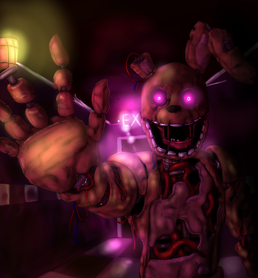 animatronic at blood five five_nights_at_freddy's freddys glowing gore invalid_tag machine makarimorph nights robot spooky springtrap video_games