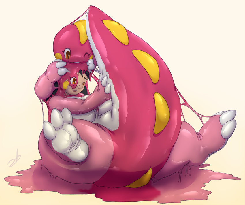 bubble_bobble bubble_dragon dragon feet folds gender_transformation goo gooey goop human invalid_tag male_to_female mammal paws rubber transformation wrinkles