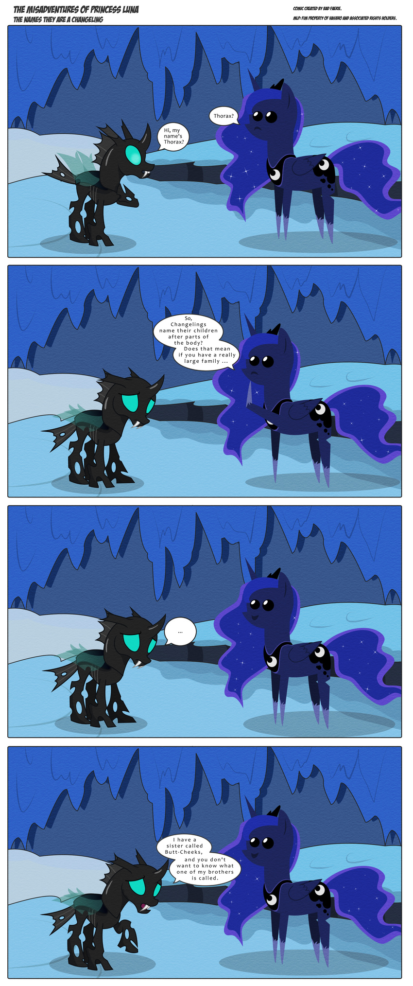 2016 changeling comic dialogue duo english_text equine fangs female friendship_is_magic horn male mammal my_little_pony perfectblue97 princess_luna_(mlp) text thorax_(mlp) winged_unicorn wings