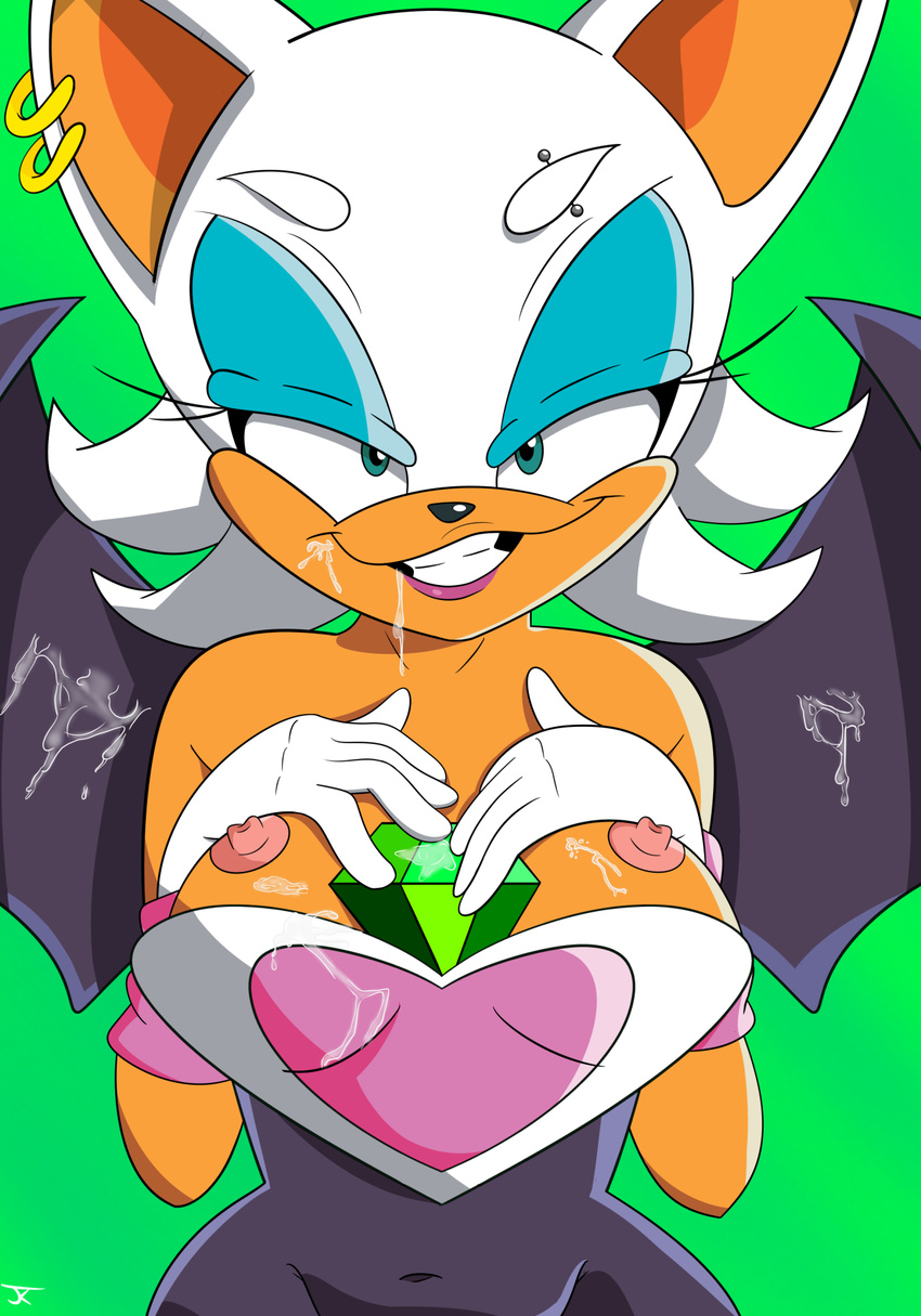 2016 anthro areola bat big_breasts breasts cum cum_on_breasts cum_on_face cum_on_wings erect_nipples female jigglyknight mammal nipples rouge_the_bat smile solo sonic_(series)