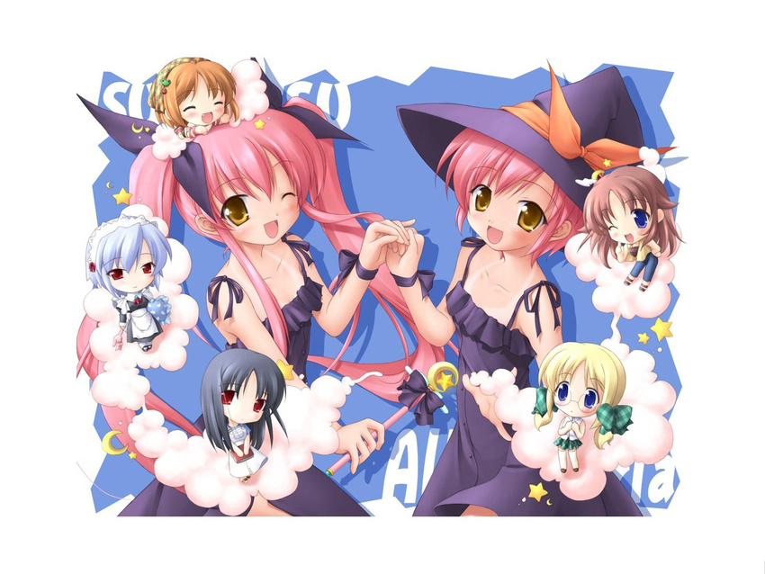 chibi chikotamu kotonomiya_yuki kousaka_alice kousaka_maria makino_nanami miyashiro_karin shinjou_izumi suigetsu waha yamato_suzuran