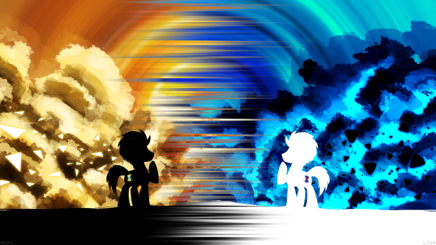 absurd_res cutie_mark doctor_whooves_(mlp) equine feral flamevulture17 friendship_is_magic hi_res hooves male mammal my_little_pony negative_self silhouette solo standing