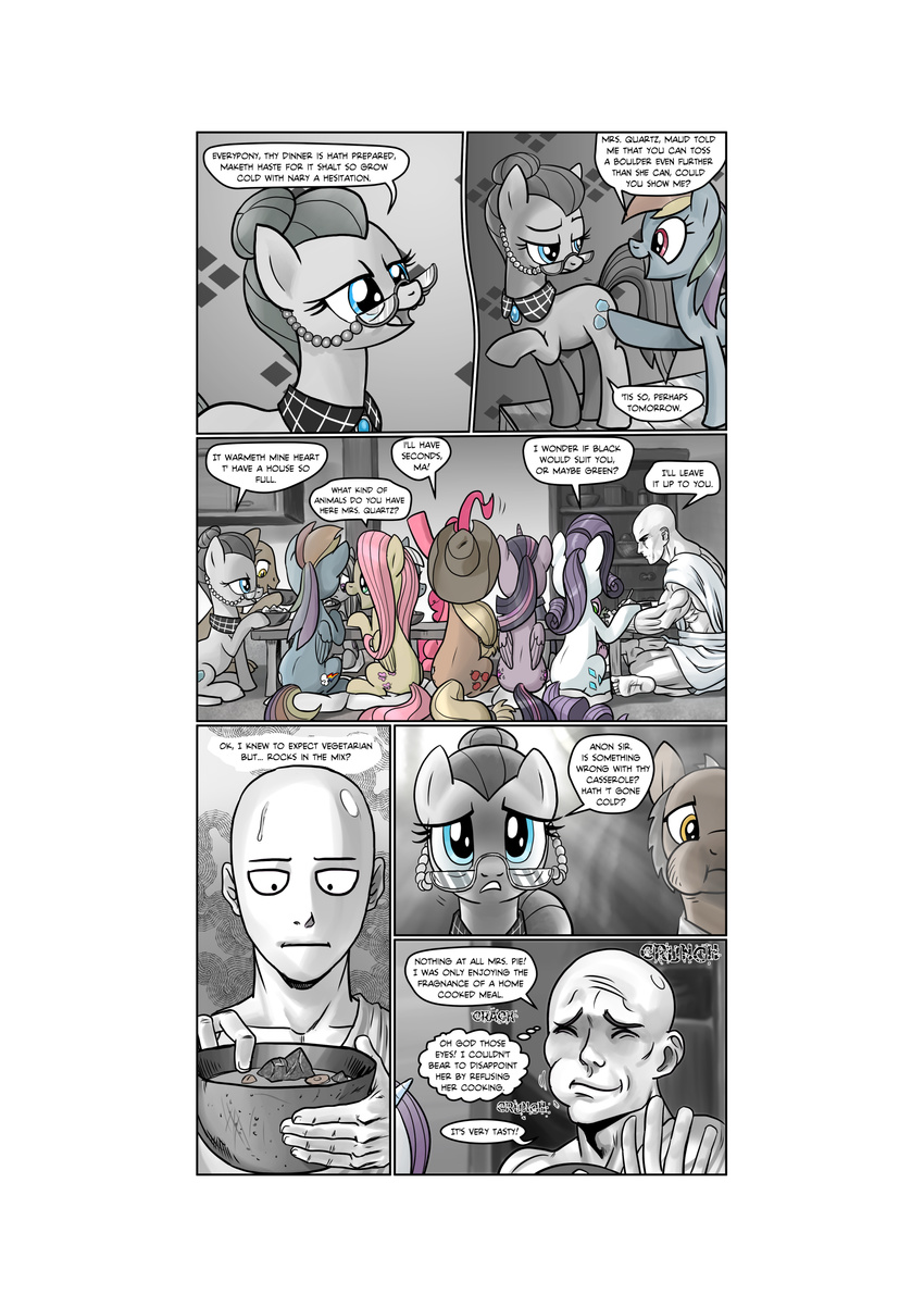 2016 anon applejack_(mlp) blue_feathers cloudy_quartz_(mlp) comic dialogue earth_pony english_text equine feathered_wings feathers female feral fluttershy_(mlp) friendship_is_magic group hi_res horn horse human igneous_rock_(mlp) limestone_pie_(mlp) male mammal marble_pie_(mlp) maud_pie_(mlp) my_little_pony pegasus pencils_(artist) pinkie_pie_(mlp) pony purple_feathers rainbow_dash_(mlp) rarity_(mlp) saitima_(opm) speech_bubble text twilight_sparkle_(mlp) unicorn winged_unicorn wings yellow_feathers