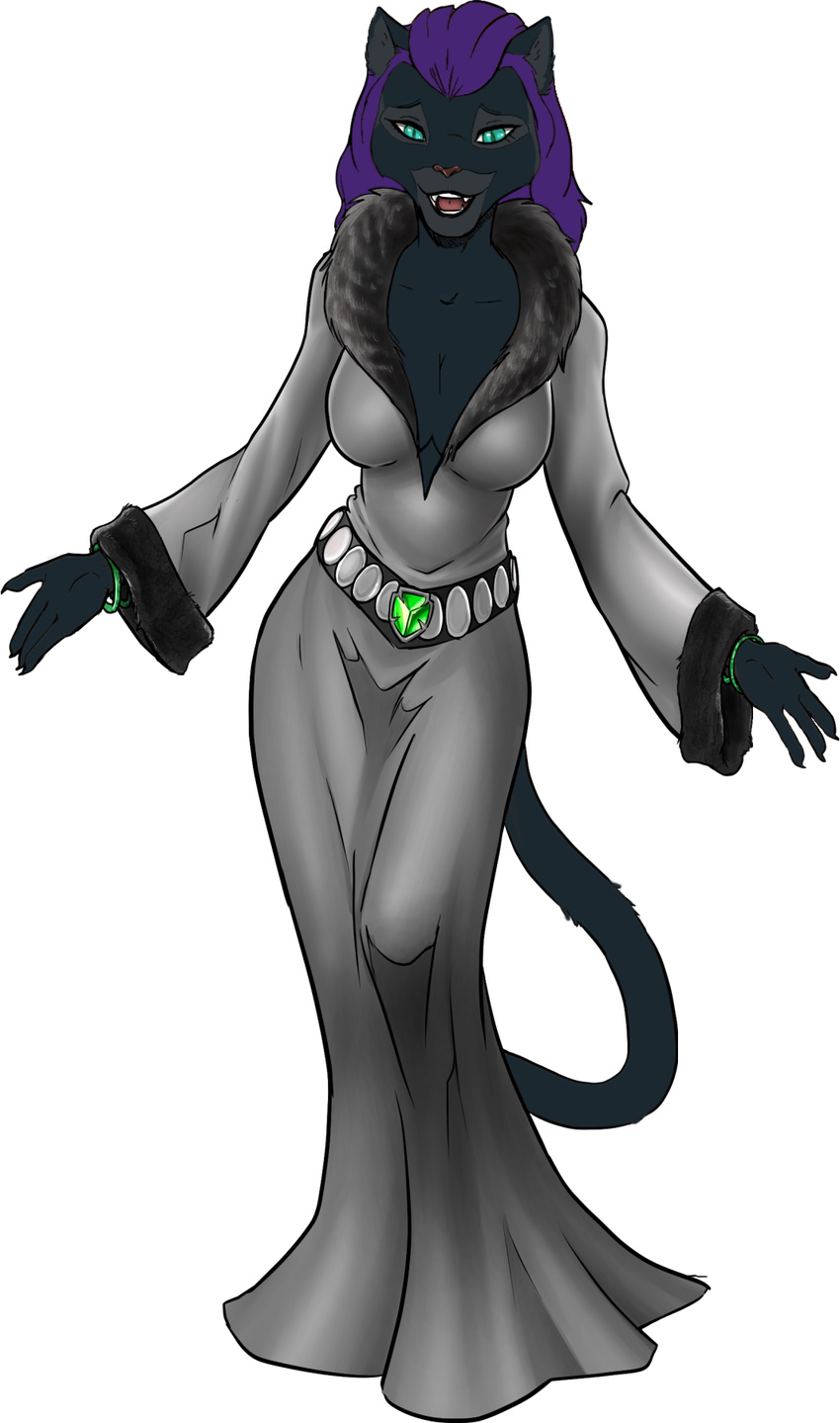 2016 alpha_channel anthro bracelet breasts brown_fur cat catrina_(mlp) claws cleavage clothed clothing dress emerald_(gem) feline female fur gem green_eyes hair hi_res jewelry mammal my_little_pony pencils_(artist) red_hair simple_background slit_pupils solo spread_arms transparent_background