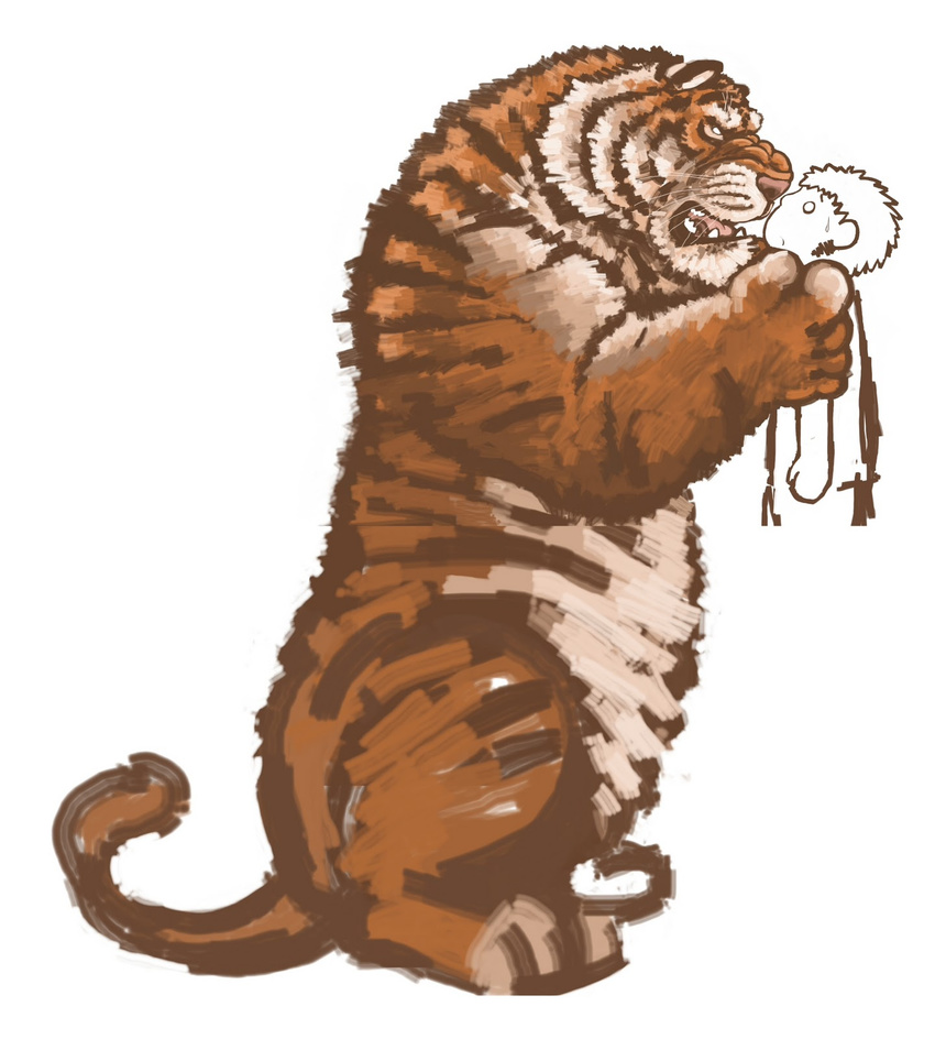 angry dakota-bear feline feral fierce human mammal muzzle_wrinkle size_difference tiger young