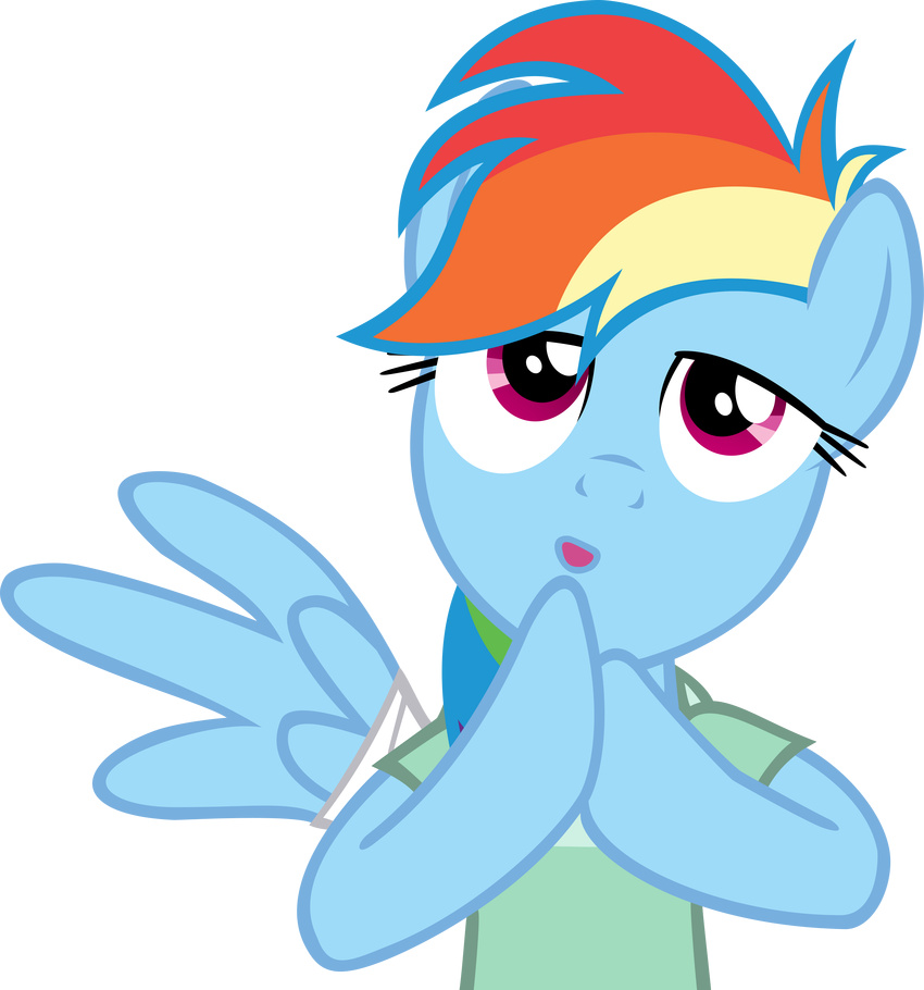 2012 absurd_res alpha_channel anitech blue_feathers blue_fur clothed clothing equine feathered_wings feathers female feral friendship_is_magic fur hair hi_res mammal multicolored_hair my_little_pony pegasus purple_eyes rainbow_dash_(mlp) simple_background solo transparent_background wings