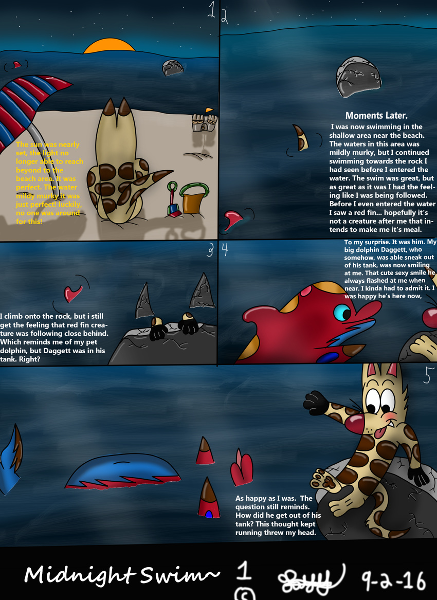 beach blush castle cetacean colorful comic copyright dolphin mammal marine mongoose night page rock sand seaside sunset swim~ tazz the_bad_tazz water