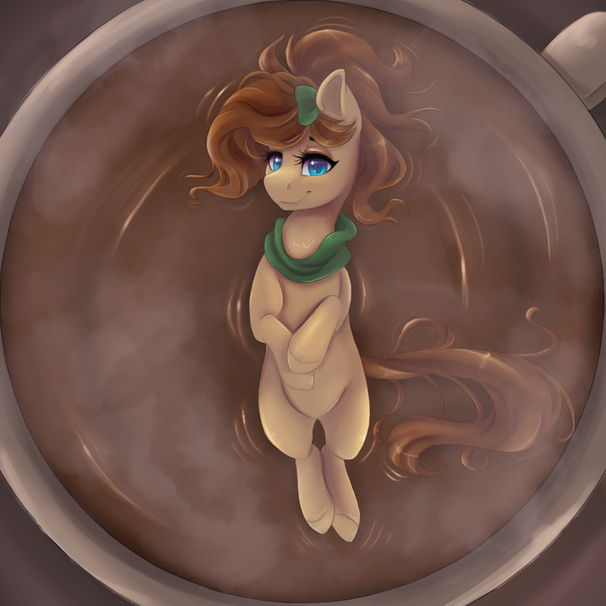 blue_eyes brown_hair equine eyelashes fan_character featureless_crotch female feral fur grey_fur hair hooves mammal my_little_pony nude partially_submerged silentwulv smile solo