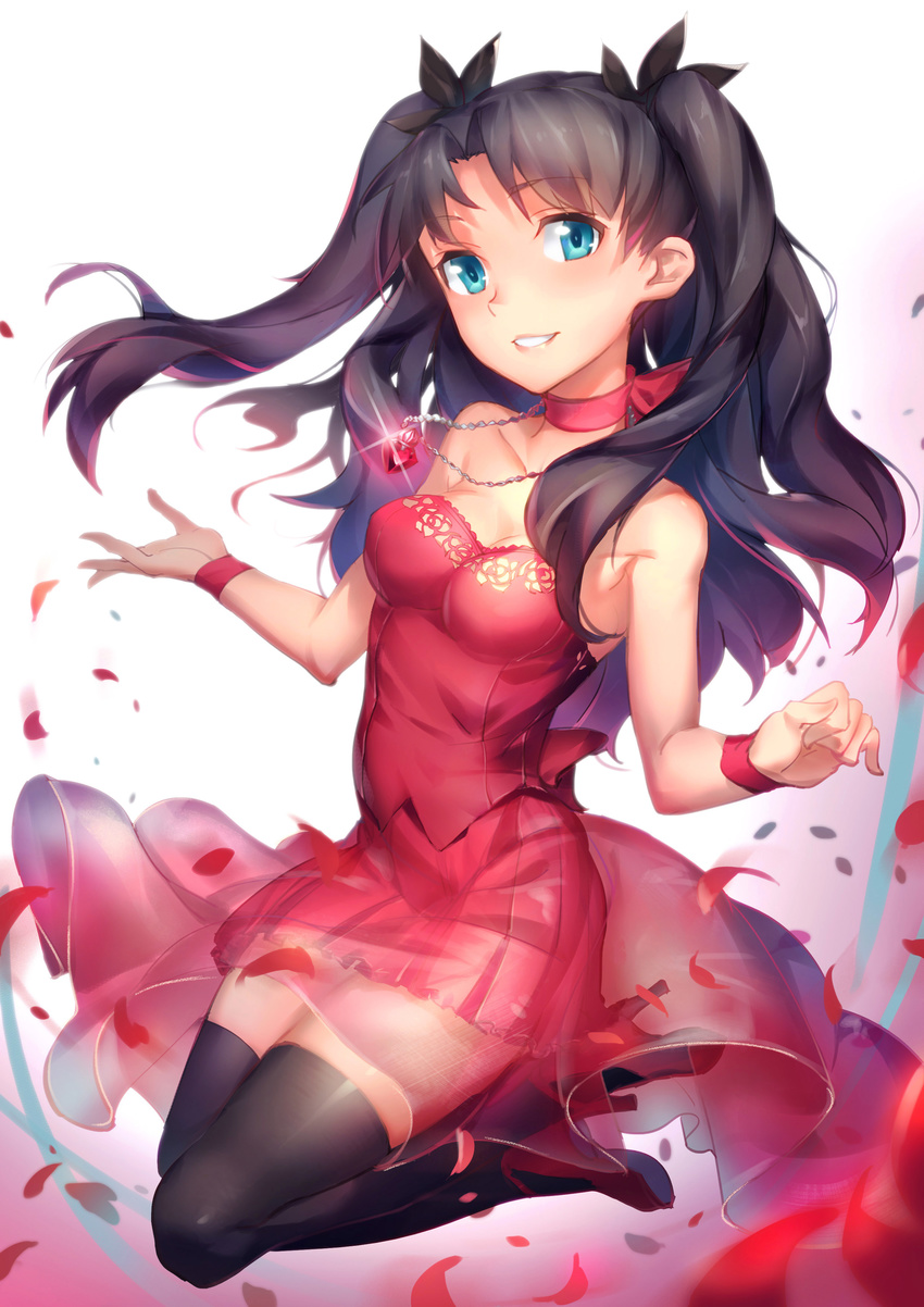 dress fate/stay_night heels pg_(pgouwoderen) thighhighs toosaka_rin