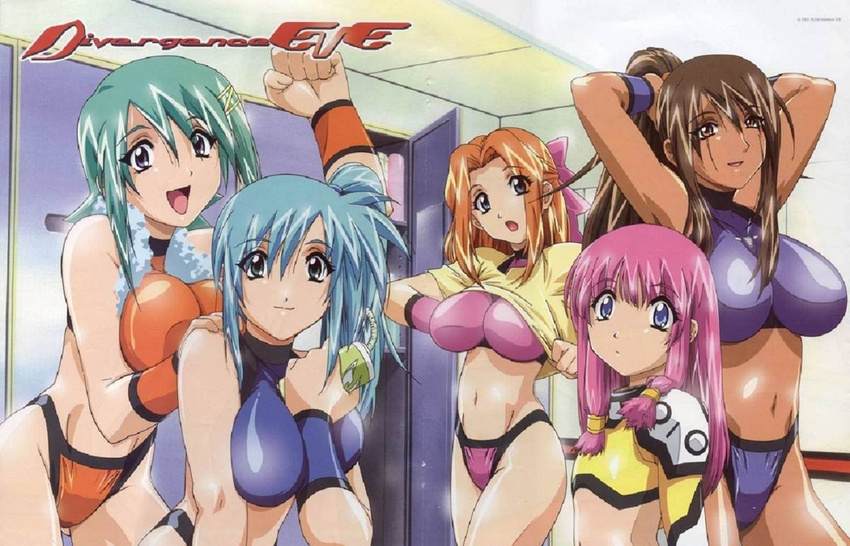 divergence_eve jpeg_artifacts midriff multiple_girls