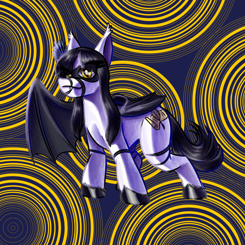 1:1 2024 abstract_background accessory all_fours banco bat_pony bat_wings black_hair cavemanon_studios cutie_mark digital_drawing_(artwork) digital_media_(artwork) equid equine female feral flower flower_in_hair fluffy fluffy_tail fur hair hair_accessory hasbro hooves i_wani_hug_that_gator long_hair long_tail lunara_(iwhtg) mammal membrane_(anatomy) membranous_wings my_little_pony plant ponification smile snout solo tail white_body white_fur wings yellow_eyes