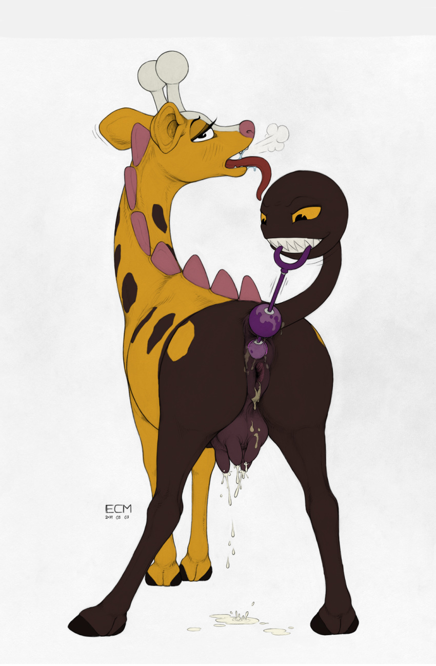 anal anal_bead_pull anal_beads anal_beads_in_ass anal_juice anal_penetration anus bedroom_eyes bodily_fluids butt ecmajor eyelashes female feral generation_2_pokemon genital_fluids genitals girafarig half-closed_eyes hi_res hooves lactating living_tail long_tongue monochrome narrowed_eyes nintendo object_in_ass penetration pokemon pokemon_(species) pull_out pussy seductive sex_toy sex_toy_in_ass sex_toy_insertion sharp_teeth simple_background solo steam tail tail_mouth teats teeth third-party_edit tongue tongue_out traditional_media_(artwork) udders unusual_anatomy unusual_tail vaginal_fluids white_background