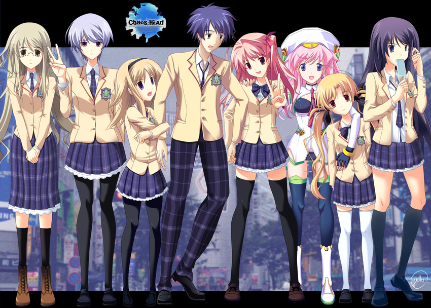 aoi_sena chaos;head group kishimoto_ayase kusonoki_yua nishijou_nanami nishijou_takumi orgel_seira orihara_kozue sakihata_rimi