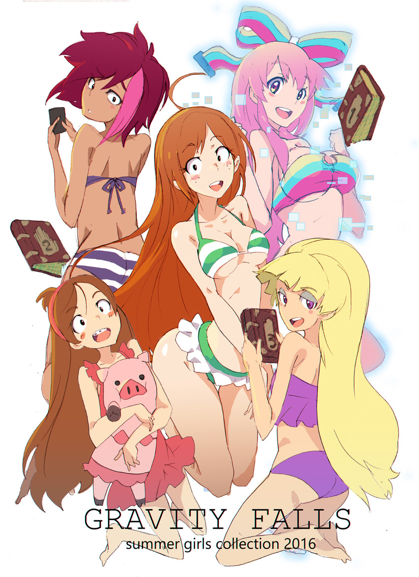 5girls bikini book breasts giffany gravity_falls mabel_pines multiple_girls pacifica_northwest pig swimsuit tagme tambry wendy_corduroy