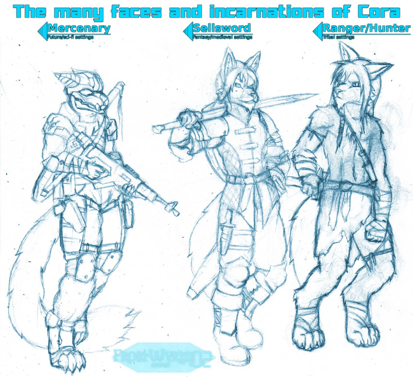 2015 armor cat clothed clothing cora_valion feline frostwyrm102 gun hair male mammal melee_weapon ranged_weapon shield sword weapon