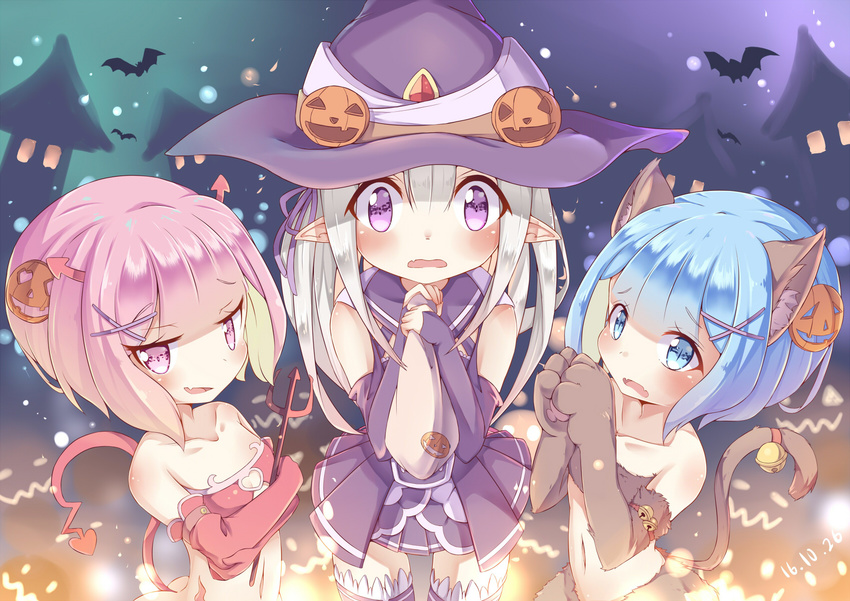 emilia group halloween loli ram_(re:zero) re:zero_kara_hajimeru_isekai_seikatsu rem_(re:zero)