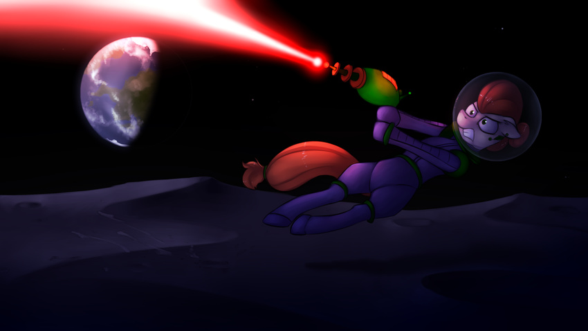 equine fan_character gun horse mammal marsminer my_little_pony penny pony ranged_weapon solo space spacesuit weapon