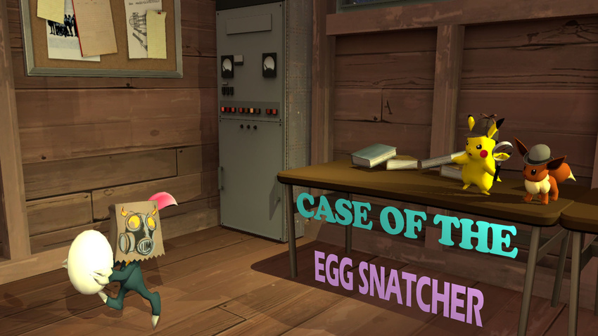 3d_(artwork) detective_pikachu digital_media_(artwork) eevee egg garrysmod gmod lordzbacon nintendo pikachu pok&eacute;mon video_games