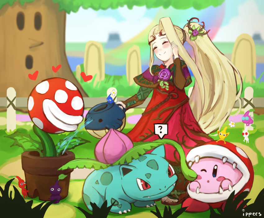 &lt;3 blonde_hair blue_eyes blue_pikmin blue_skin blush eyes_closed female flora_fauna flower hair ippers-art ivysaur kid_icarus kirby kirby_(series) mario_bros nintendo pikmin pikmin_(species) pink_skin piranha_plant plant pok&eacute;mon pok&eacute;mon_(species) purple_pikmin purple_skin red_eyes red_pikmin red_skin super_smash_bros tree video_games viridi wailord water watering_can whispy_woods white_pikmin white_skin winged_pikmin yellow_pikmin yellow_skin