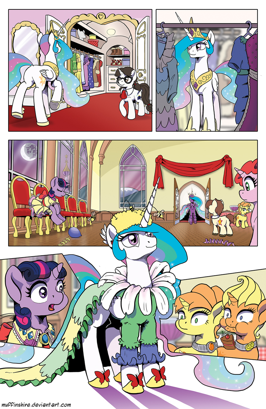 2016 comic dialogue english_text equine female friendship_is_magic horn mammal muffinshire my_little_pony princess_celestia_(mlp) raven_(mlp) text twilight_sparkle_(mlp) unicorn winged_unicorn wings