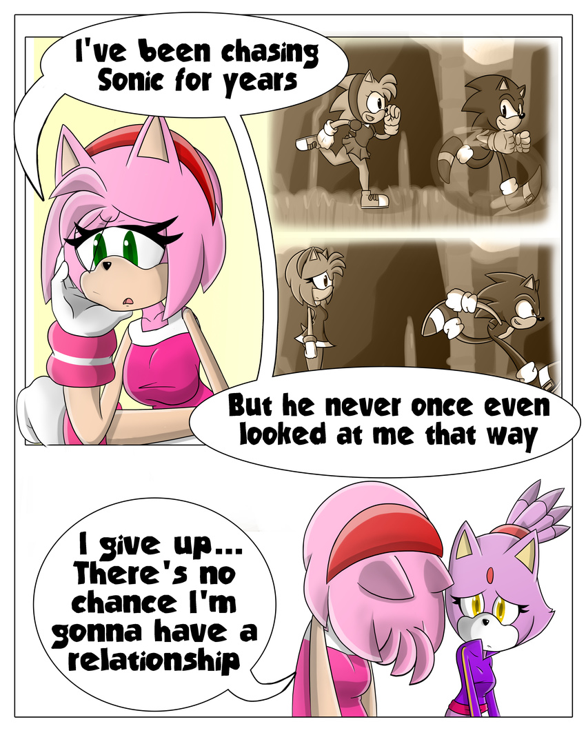 amy_rose blaze_the_cat clothing comic dialogue feline female gloves gold_medal green_eyes hedgehog mammal sandunky sonic_(series) sonic_the_hedgehog text video_games yellow_eyes