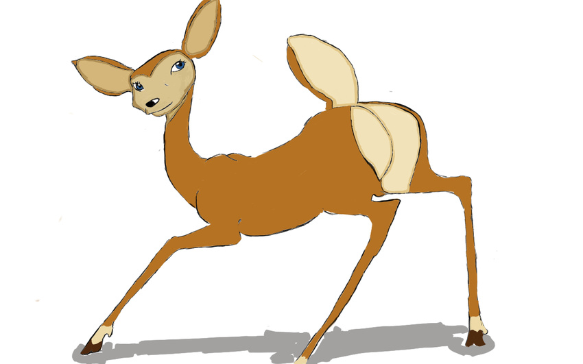 animal_genitalia big_butt butt cervine deer female feral giselle hi_res looking_at_viewer mammal open_season pencil_(artwork) practice pussy quadruped queensmate sketch tongue traditional_media_(artwork)