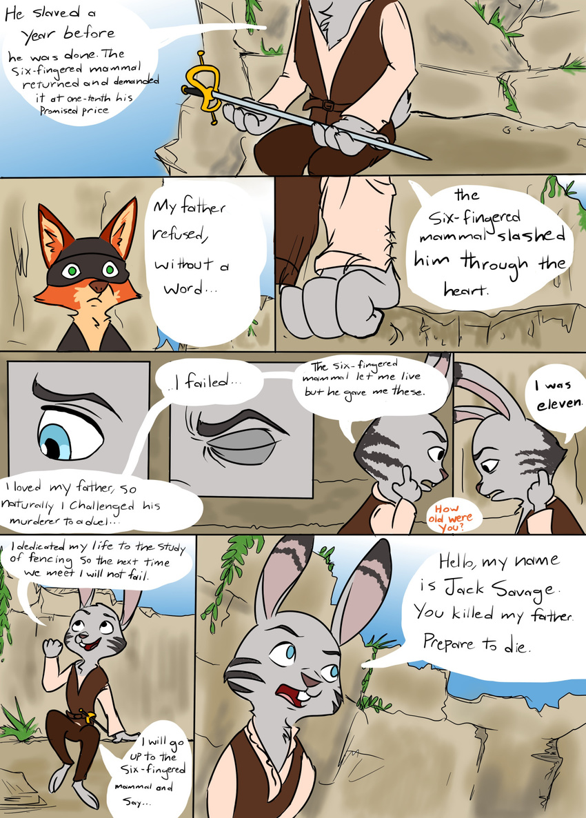 2016 anthro canine comic disney fox jack_savage lagomorph male mammal nick_wilde quirky-middle-child rabbit zootopia