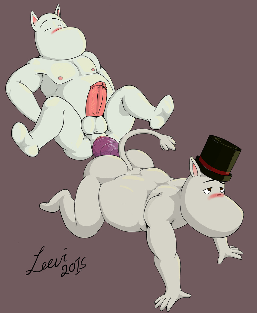anal ass_to_ass dildo erection father father_and_son leevi_(artist) male moomin moominpappa moomintroll parent penis sex_toy son the_moomins