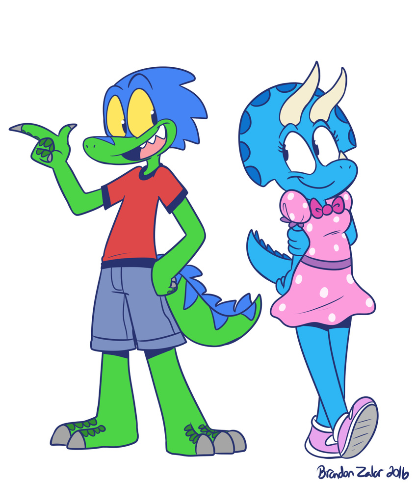 2016 alpha_channel anthro breasts clothed clothing cute dinosaur female jurassiczalar male male/female mammal romantic_couple scalie simple_background toony trixie_triceratops zarland_rex