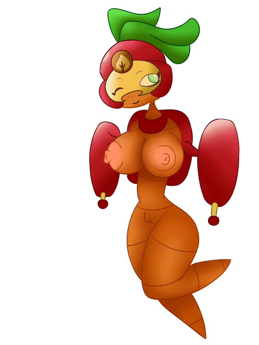 anthro areola armor big_breasts breasts carrot digital_media_(artwork) female flora_fauna food helmet huge_breasts humanoid jet_pack mammal nipples not_furry nude plant plants_vs_zombies pussy solo thompson-vonjung vegetable video_games