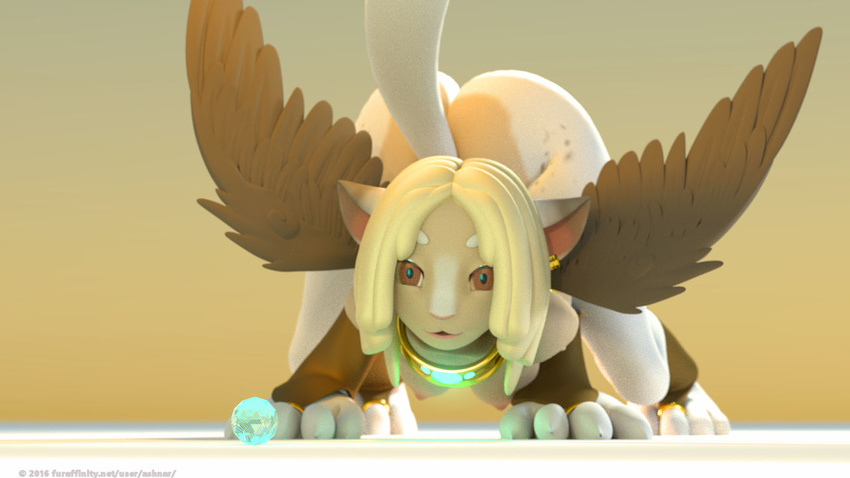 3d_(artwork) anthro ashnar ass_up breasts digital_media_(artwork) feathered_wings feathers feline female mammal nipples nude open_mouth smile solo wings