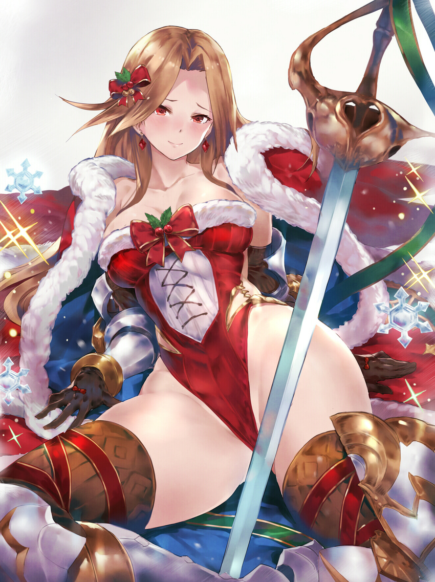 armor catalina_(granblue_fantasy) christmas cleavage granblue_fantasy leotard sword thighhighs tokopi