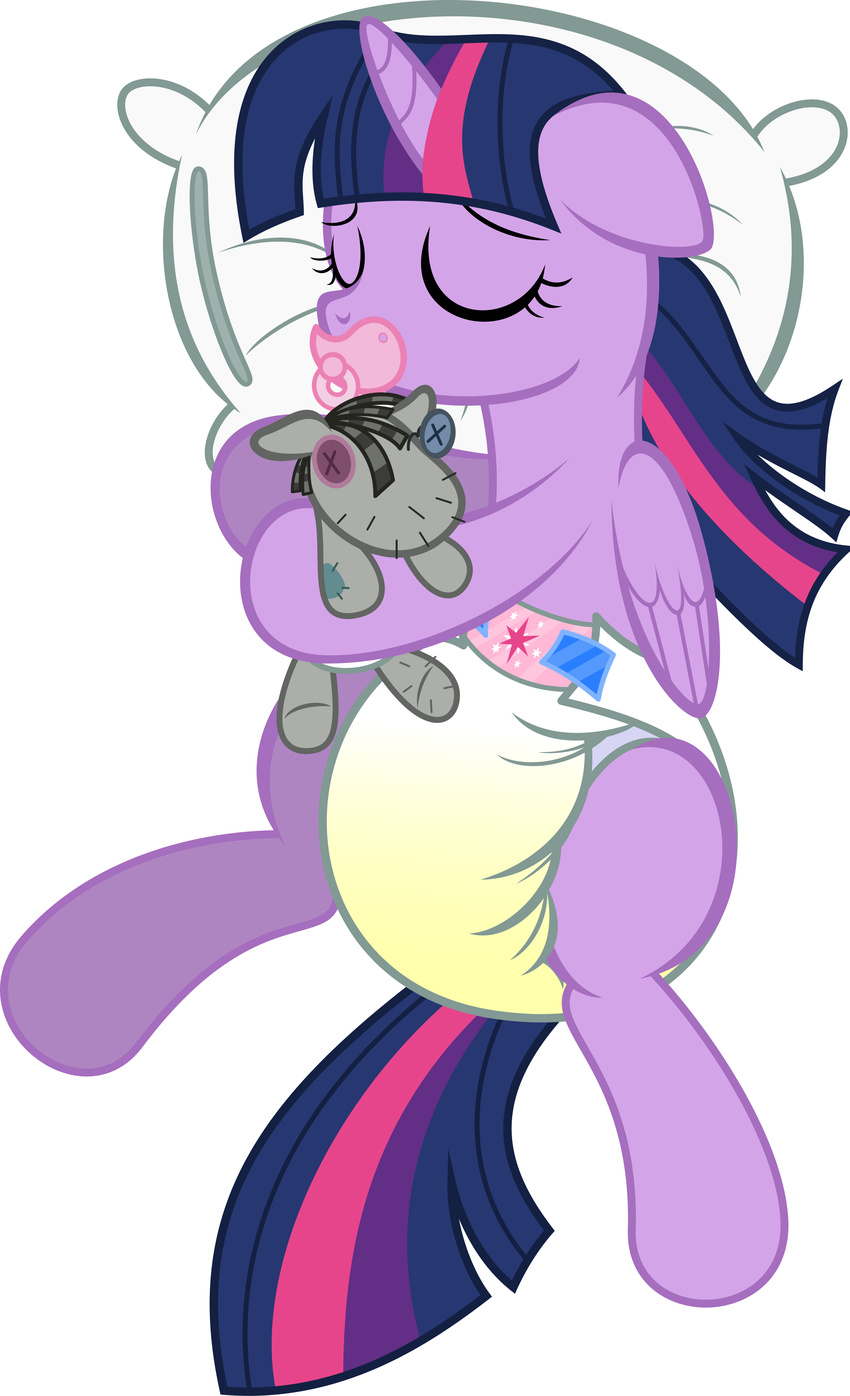 ageplay diaper equine eyes_closed female feral fillyscoots42 friendship_is_magic fur hair hooves horn mammal my_little_pony pacifier pillow plushie purple_fur purple_hair sleeping solo twilight_sparkle_(mlp) unicorn urine wet_diaper