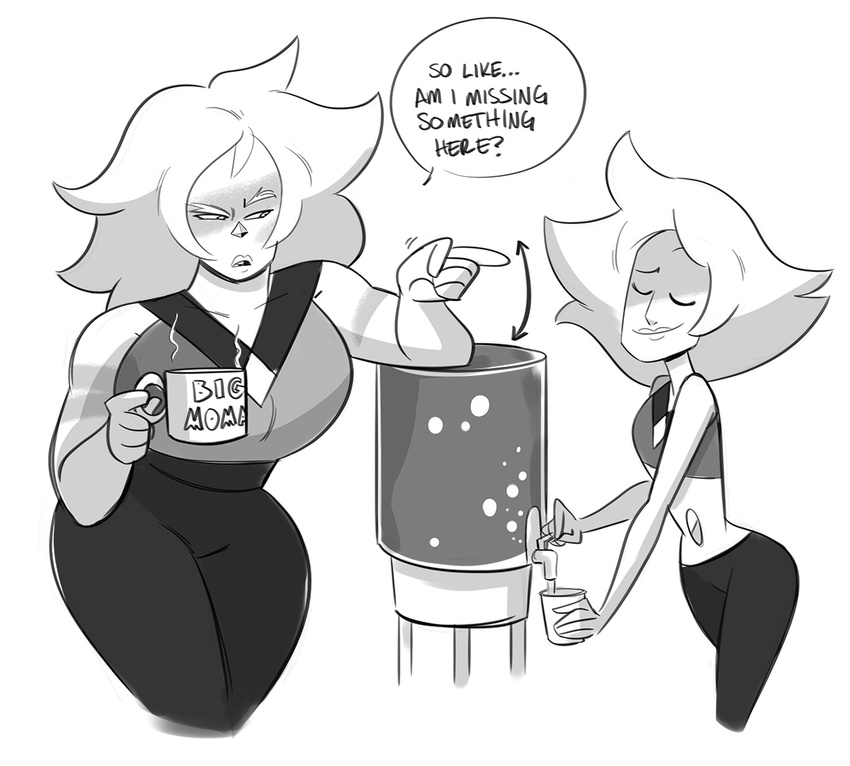 alien brokenlynx21 cartoon_network english_text female gem_(species) jasper_(steven_universe) lips monochrome steven_universe text thick_thighs wide_hips