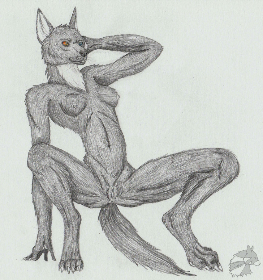 anthro canine female invalid_color invalid_tag mammal orka pinup pose pussy sex traditional_media_(artwork) wolf yenza