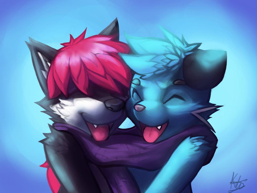 2017 ambiguous_gender anthro canine clothing dewott duo fox kite512 mammal nic_(dewott) nintendo open_mouth pok&eacute;mon simple_background smile video_games