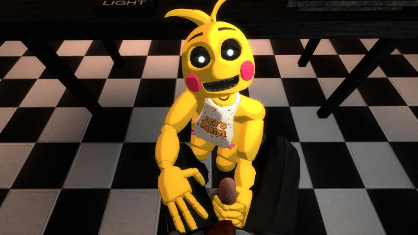 animated first_person_view five_nights_at_freddy's five_nights_at_freddy's_2 garry's_mod handjob limenz machine male/female nipples penis robot sex toy_chica_(fnaf) video_games