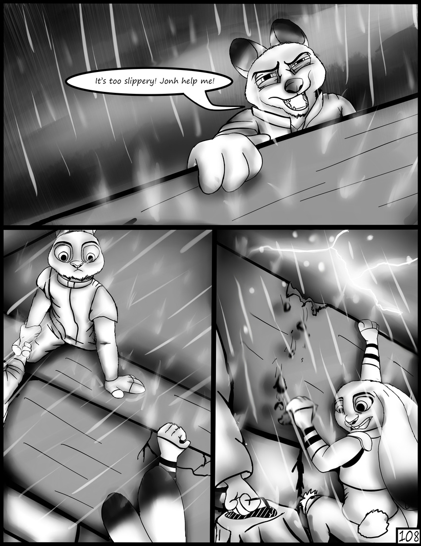 anthro comic disney dynoex english_text fur judy_hopps lagomorph mammal rabbit raccoon raining text zootopia