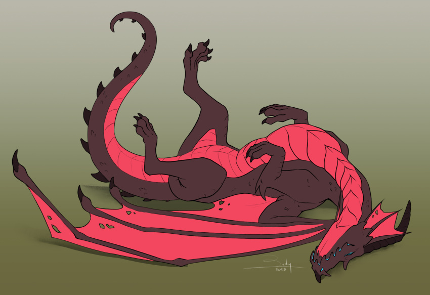 dragon flat_colors furry hi_res rolling zady