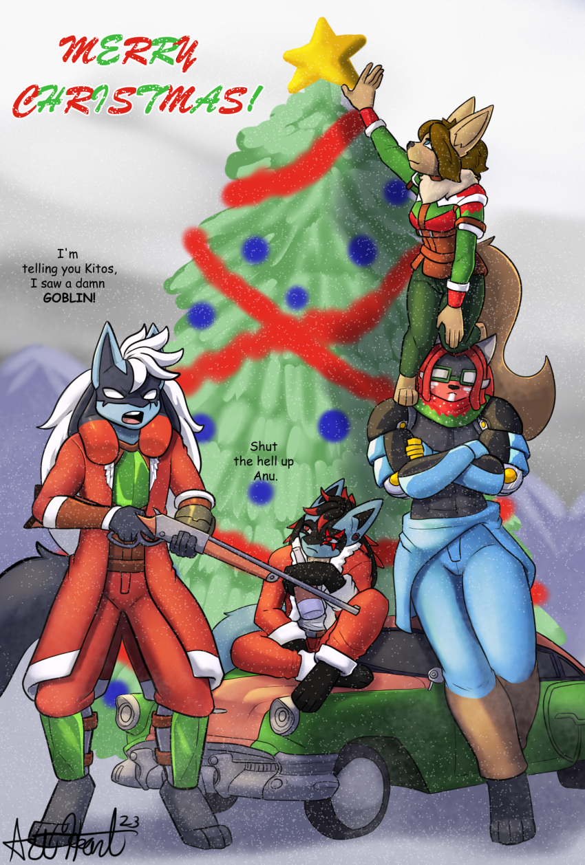 anu bear213 bewear car christmas eevee female generation_1_pokemon generation_4_pokemon generation_7_pokemon hi_res holidays kitos_nightfall kuma_grizzly lucario male nintendo pearl_(disambiguation) plant pokemon pokemon_(species) tree vehicle