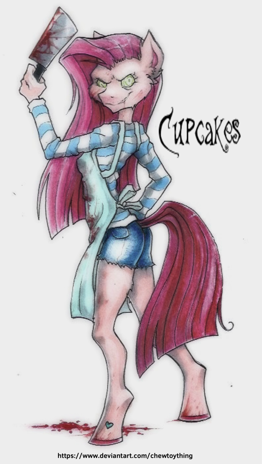 anthro chewtoything creepypasta equid equine female friendship_is_magic hasbro hi_res horse humanoid mammal my_little_pony pinkamena_(mlp) pinkie_pie_(mlp) pony solo