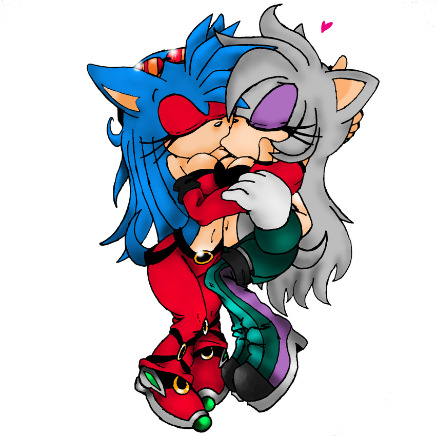 asymmetrical_docking banjokazoo123 becky_the_hedgehog fan_character female female/female kissing sonic_(series) venus_the_hedgehog