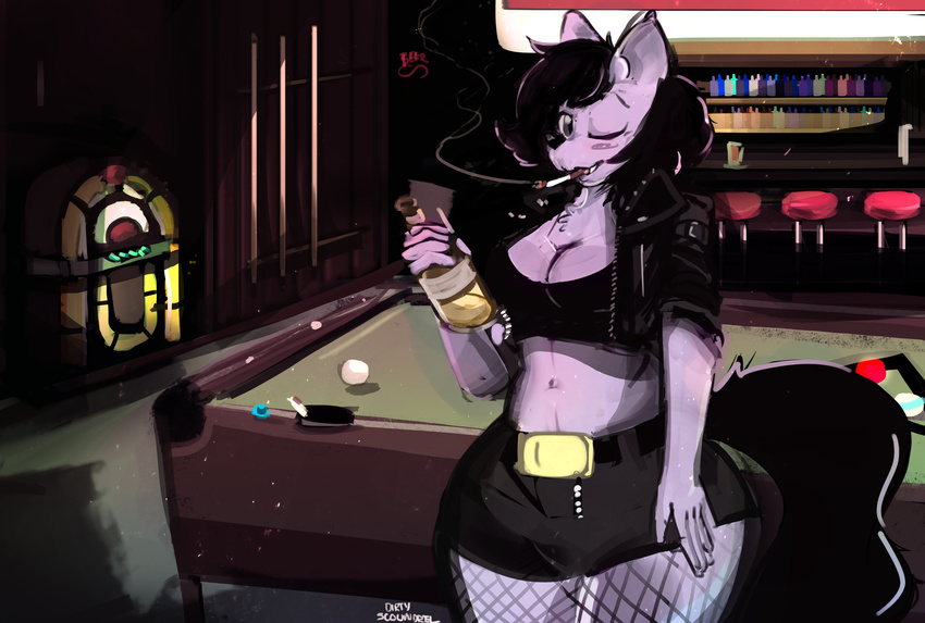 alcohol askdirty bar beer beverage breasts canine clothing dirtyscoundrel drinking female invalid_tag jacket leather mammal smoking wolf